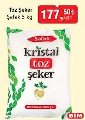 ŞAFAK TOZ ŞEKER 5 KG